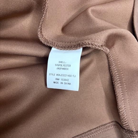 Melloday Camel Tan Chic Trench Coat Belted Long Jacket Soft Stretch Womens L - Picture 7 of 7